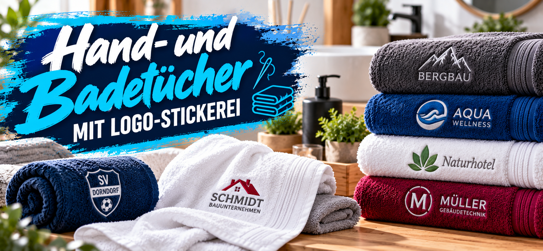 Frottiertücher mit Logostickerei