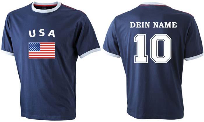 Flag-Shirt USA mit individuellem Rückendruck