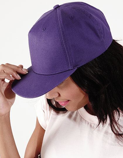 beechfield 5-Panel Snapback Rapper Cap B610 mit Logo-Stickerei