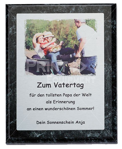 Holz-Urkunde 228 x 304 mm mit bedruckter Alu-Platte