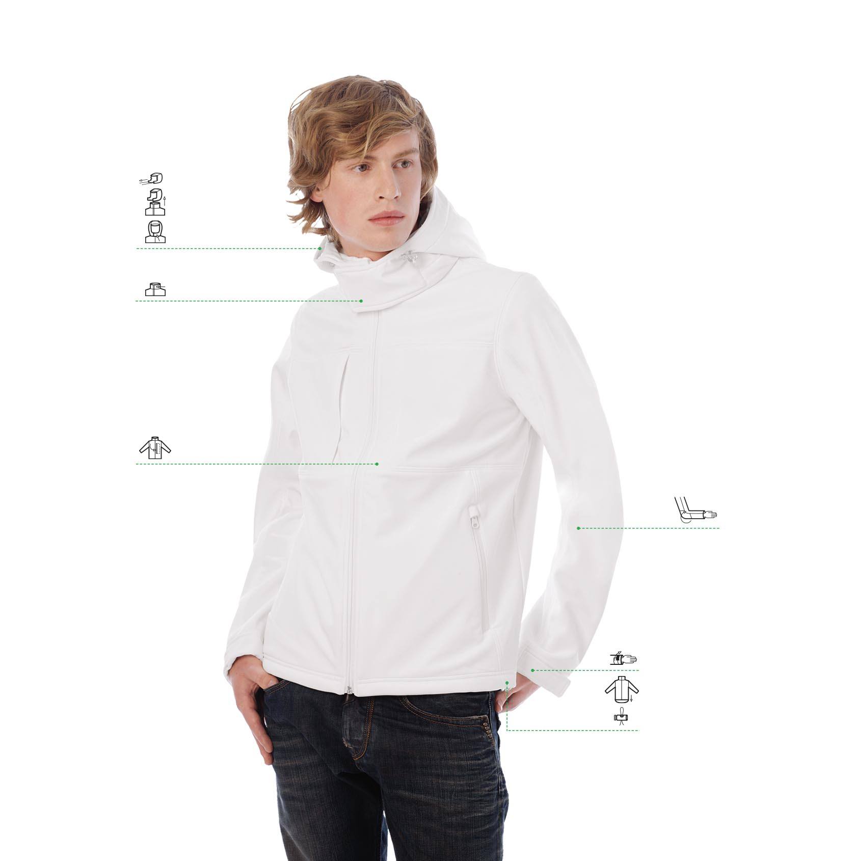 B&C Hooded Men Softshell-Jacke JM950 mit Textdruck