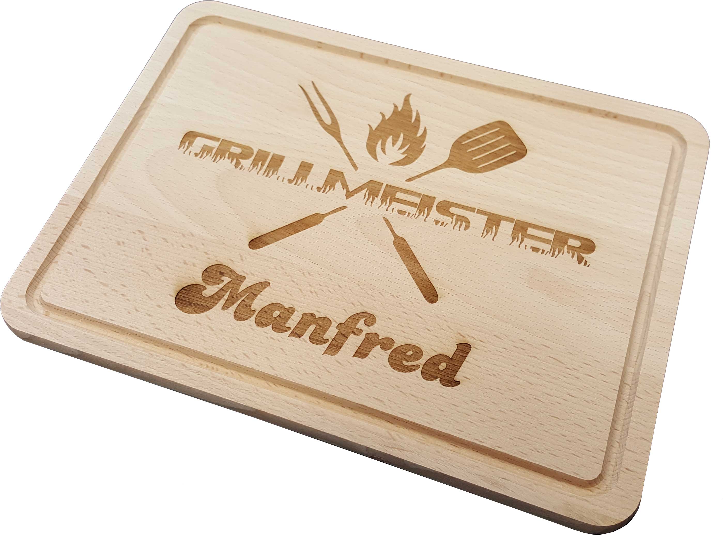 Hackbrett Grillmeister mit individueller Lasergravur