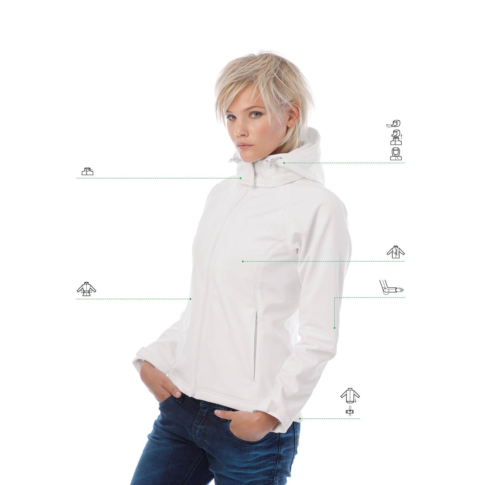 B&C Hooded Softshelljacke Damen JW937 mit Textdruck