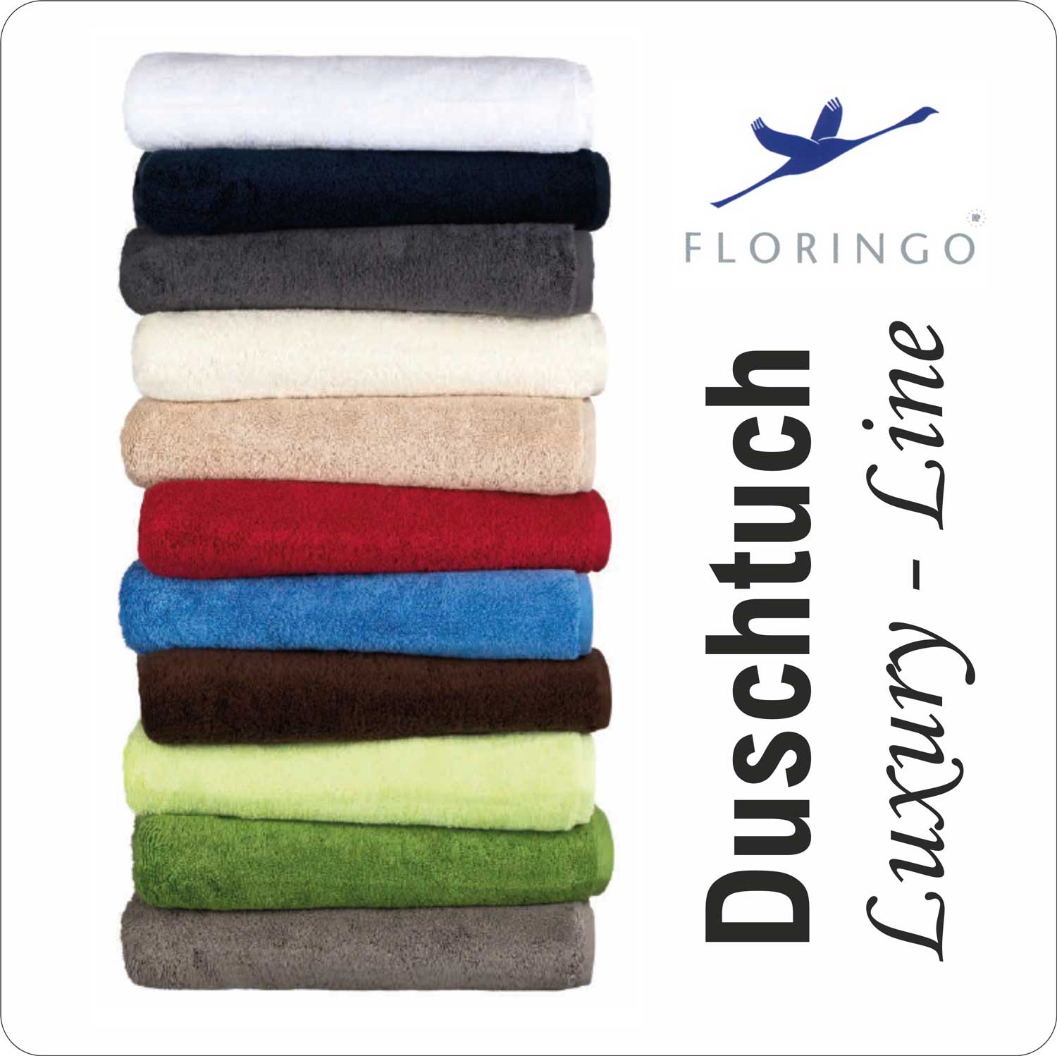 Floringo Luxury Duschtuch mit Text-Stickerei