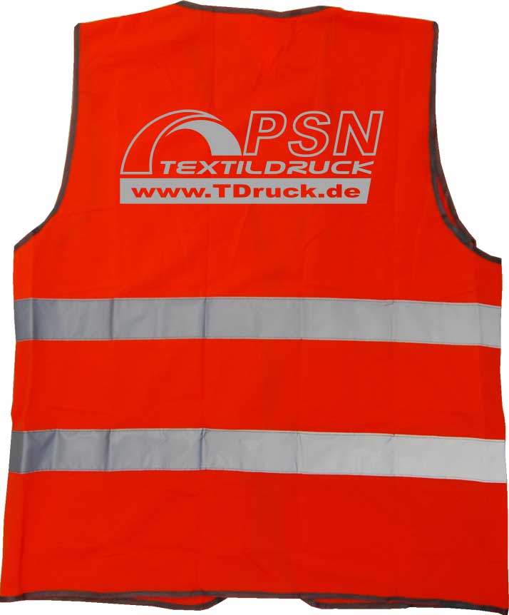 Sicherheitsweste mit einseitigem Logodruck