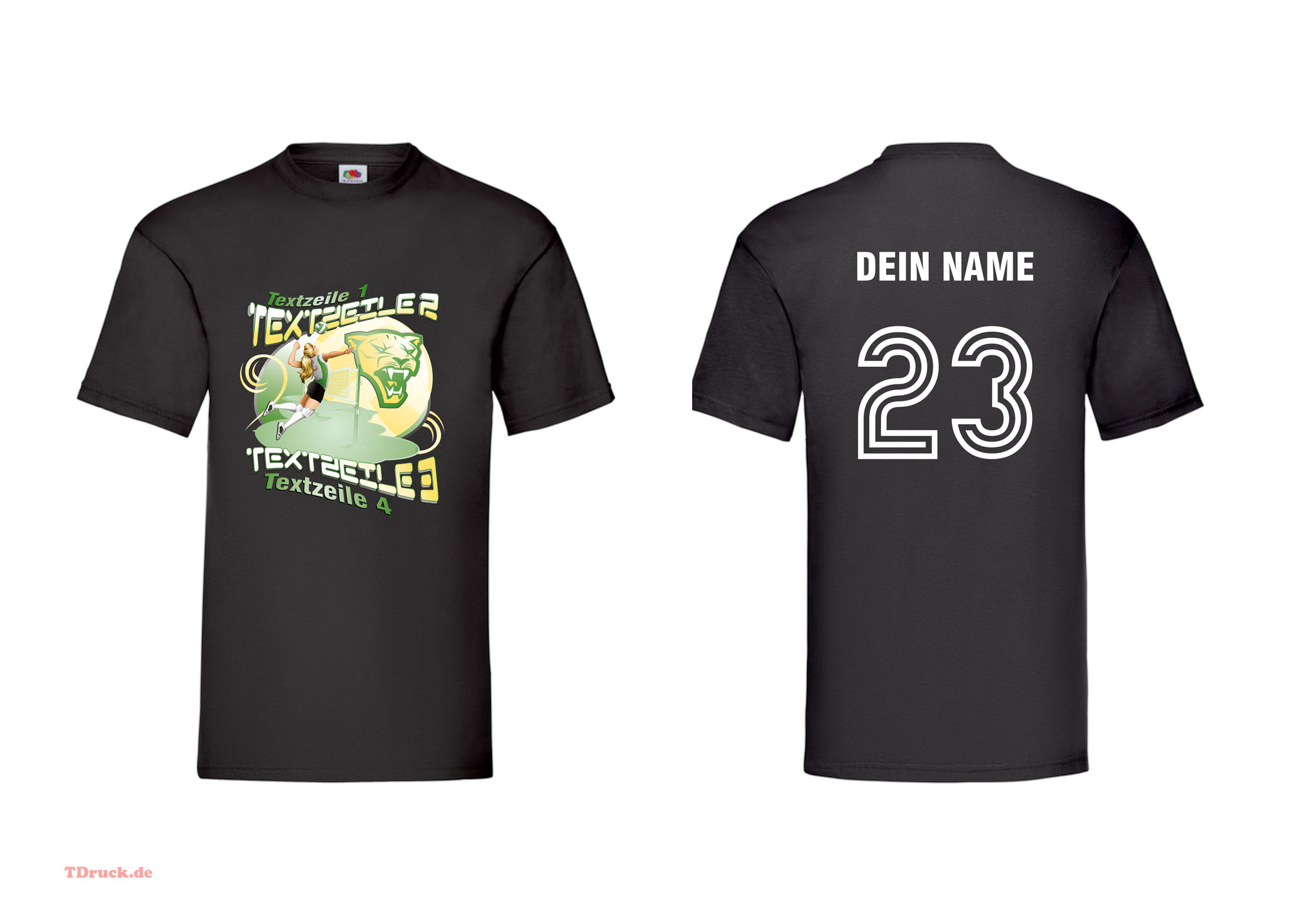Meistershirt Volleyball Multicolor Unisex mit beidseitigem Druck