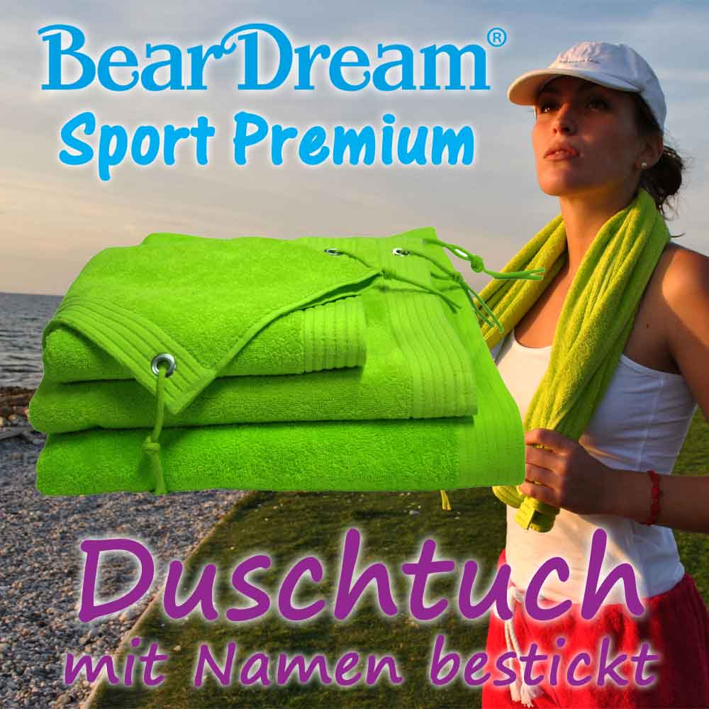 BearDream Sport Premium Duschtuch mit Text-Stickerei