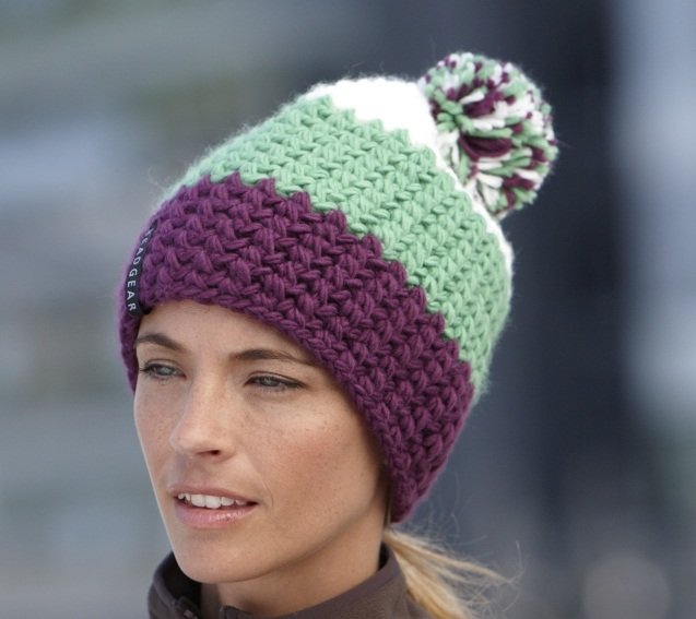 Pompon Häkelmütze bunt mit Bommel MB7940