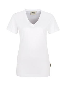 HAKRO Women-V-Shirt Classic 126 mit Textdruck
