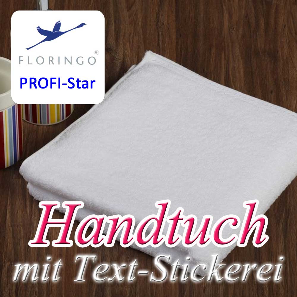 Floringo Profi-Star Handtuch mit Text-Stickerei