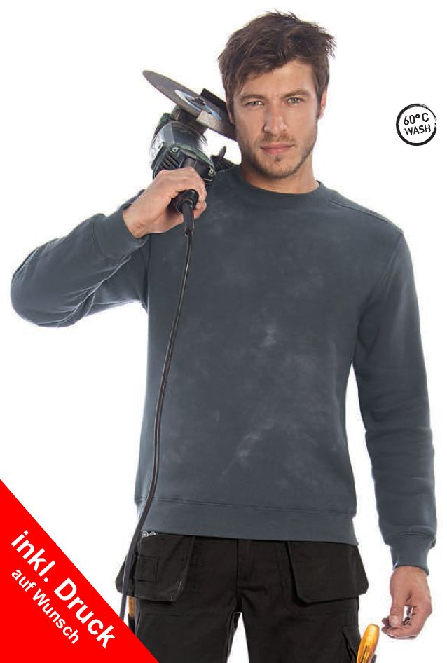 B&C Hero Pro Workwear Sweatshirt WU C20 mit Druck