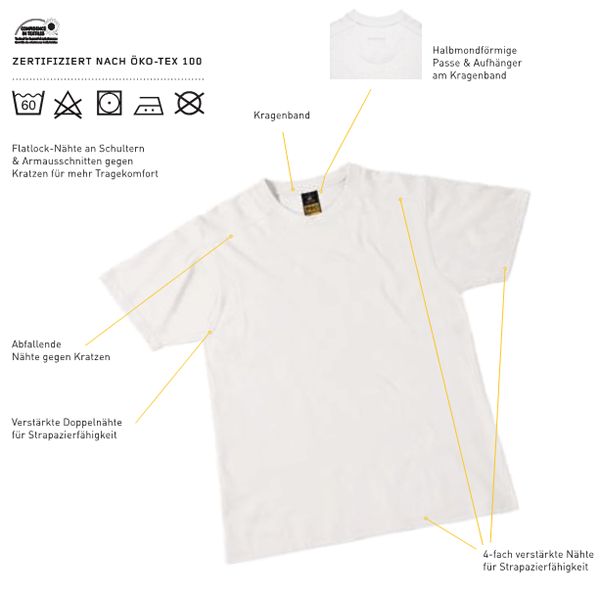 B&C Perfect Pro Workwear T-Shirt TU C01 mit Druck