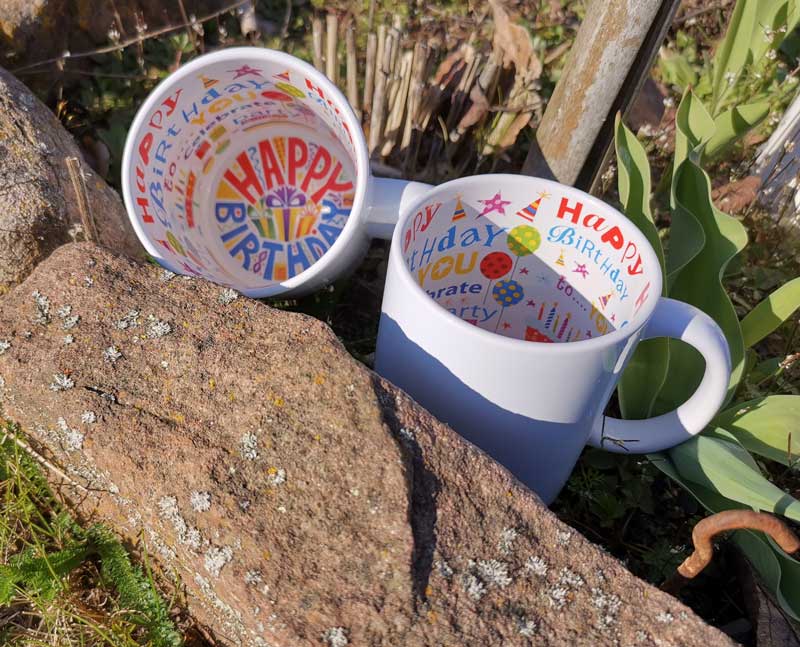 Tasse "Happy Birthday" mit individuellem Fotodruck