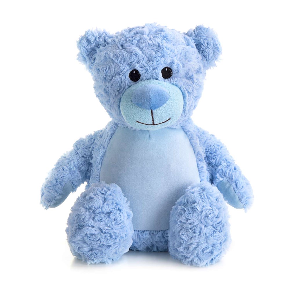 Kuscheltier blauer Tummi-Bär individuell mit Namen bestickt, Geschenke für Geburt Taufe Geburtstag