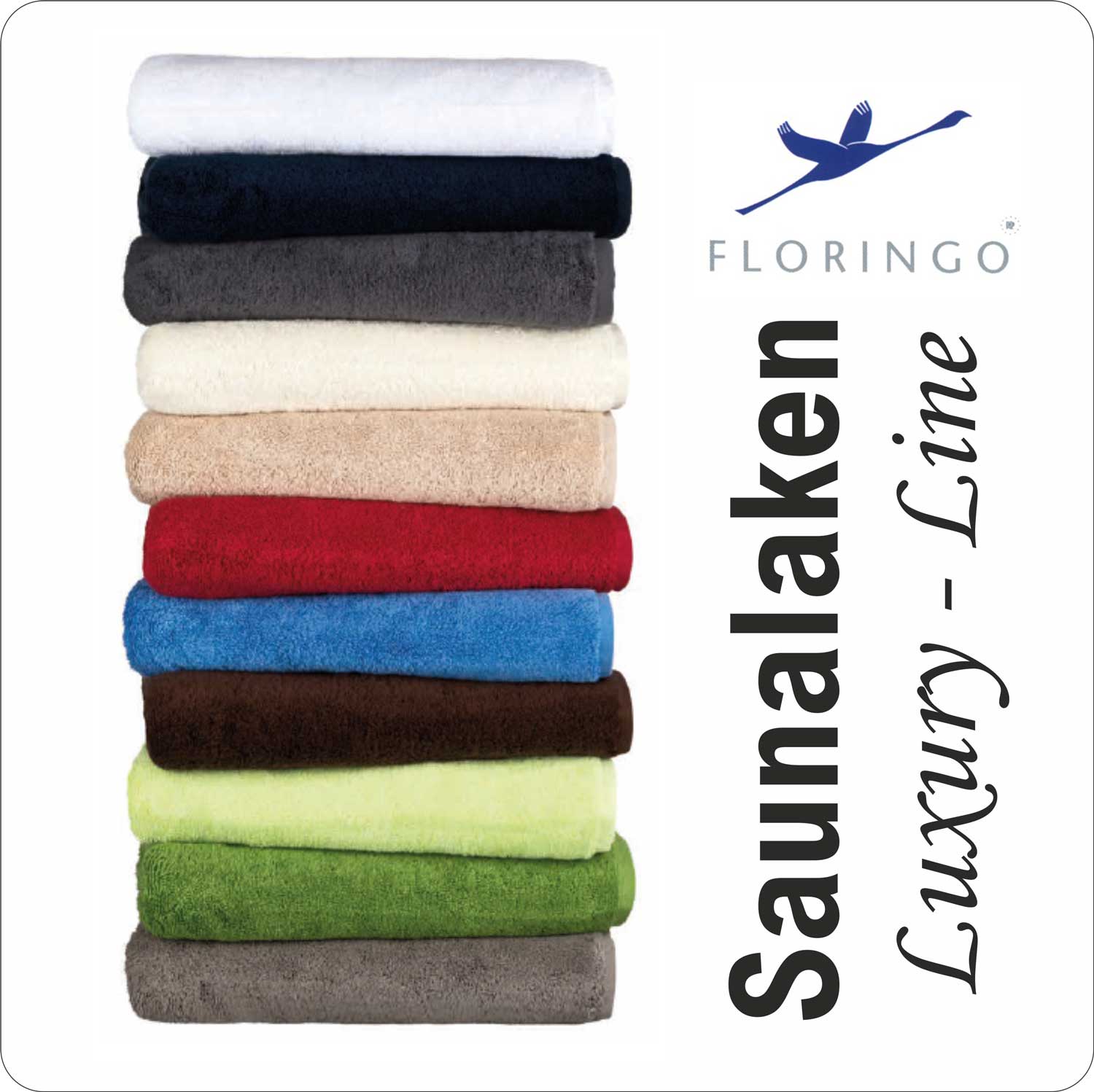 Floringo Luxury Saunalaken mit Text-Stickerei