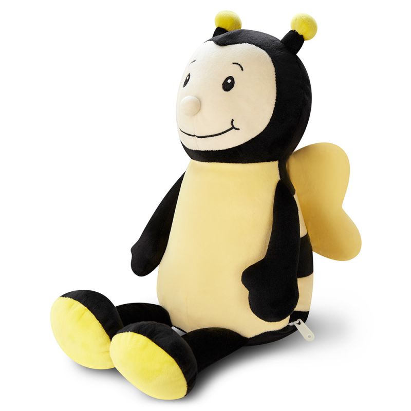 Kuscheltier Hummel individuell mit Namen bestickt, Geschenke für Geburt Taufe Geburtstag
