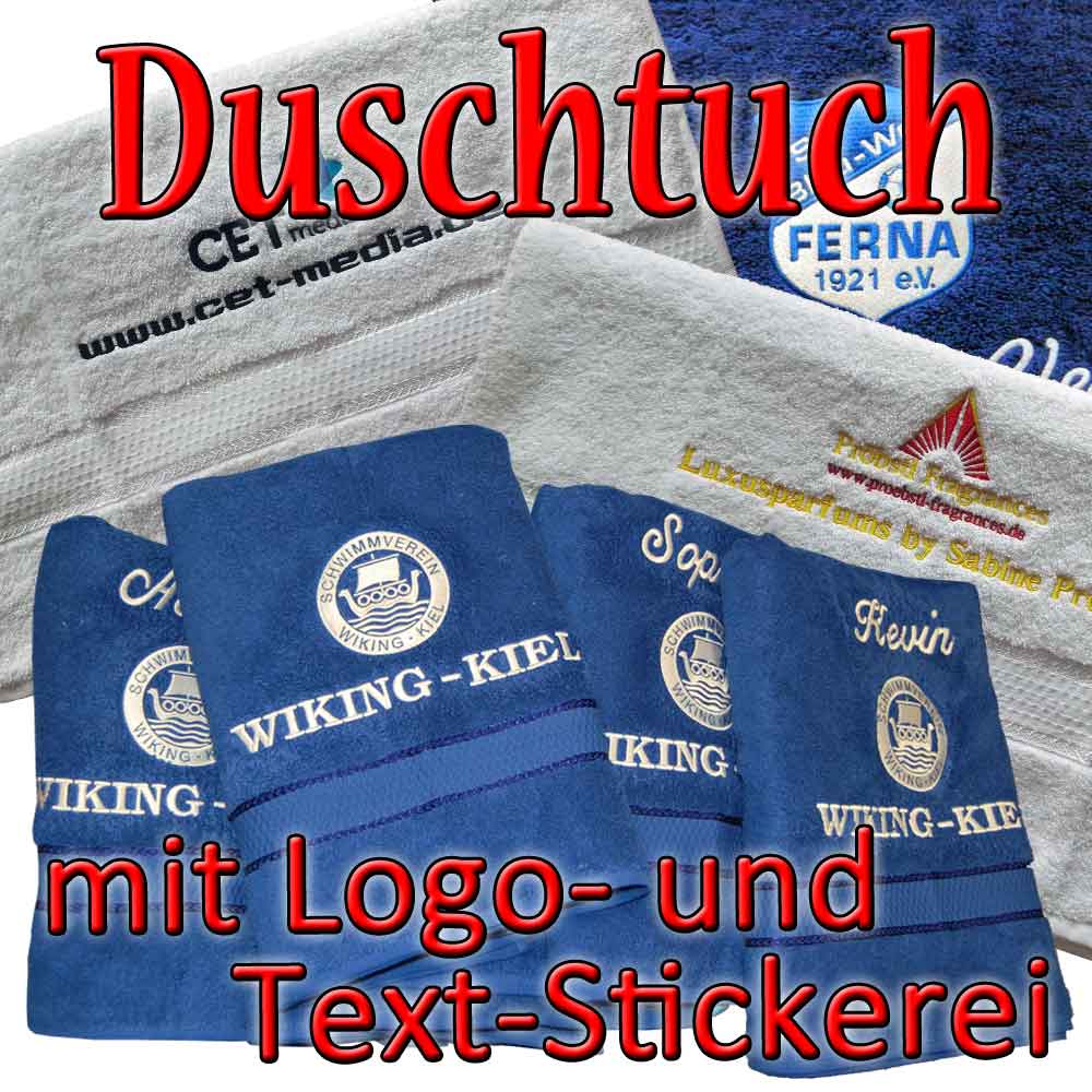 BearDream Duschtuch mit Wappen- und Text-Stickerei