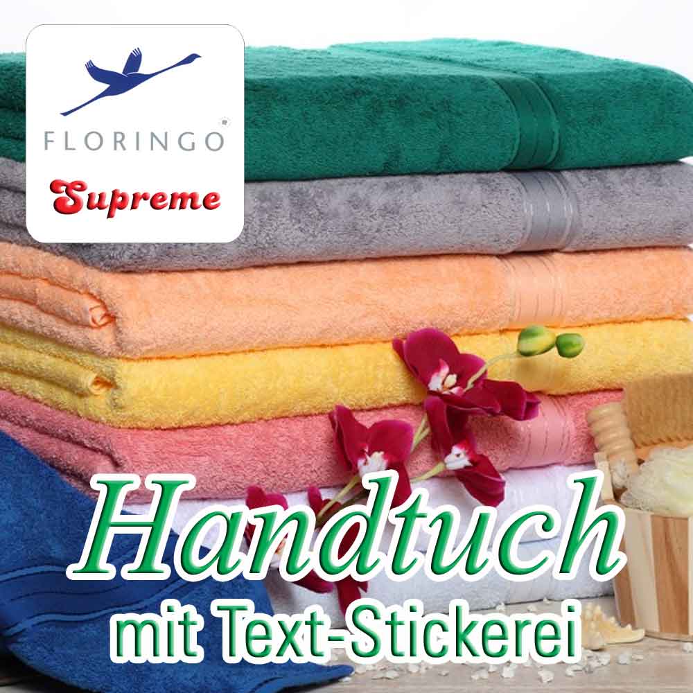 Floringo Supreme Handtuch mit Text-Stickerei