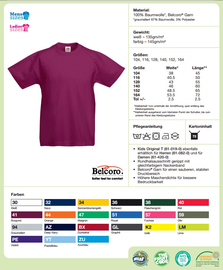 Meistershirt Fußball F110 Kids mit beidseitigem Druck