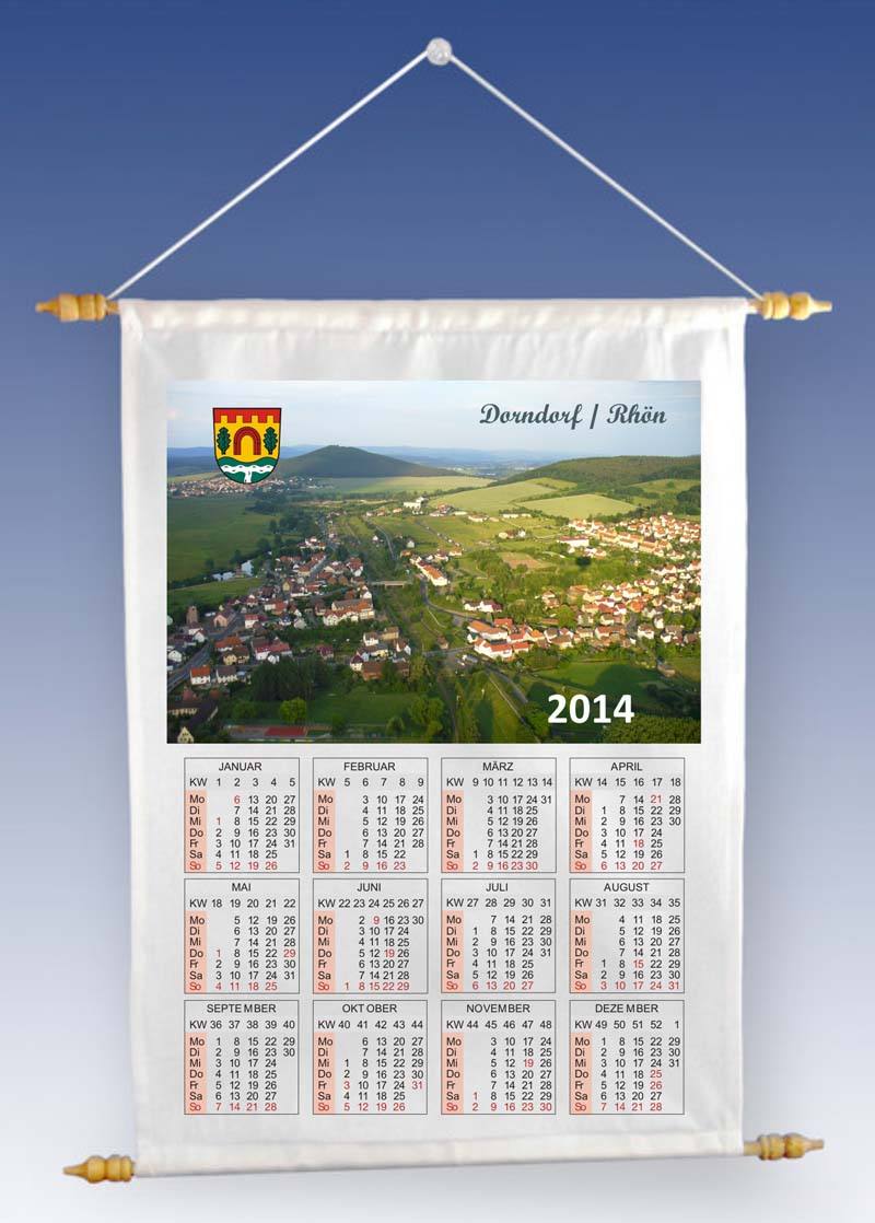 Stoff-Wandkalender mit Ihrem Foto