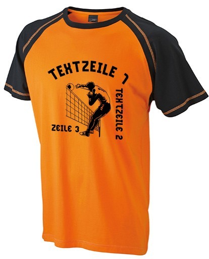 Meistershirt Volleyball RaglanT mit beidseitigem Druck
