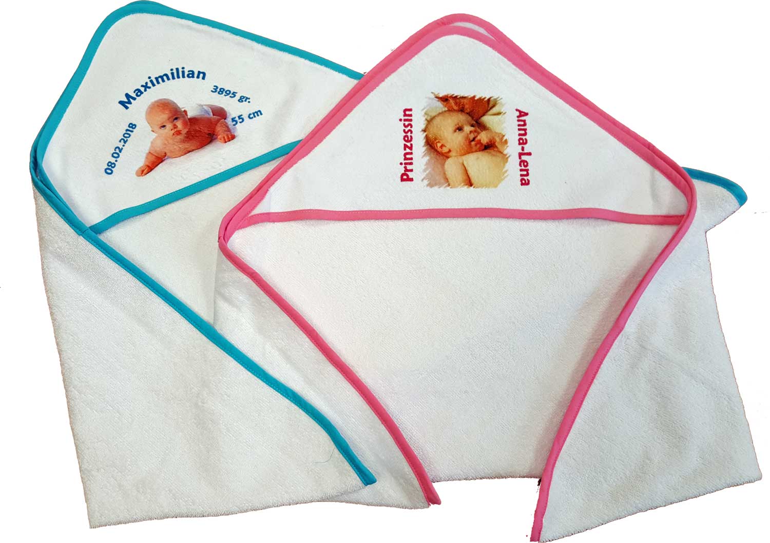 Baby-Kapuzentuch mit Fotodruck von A&R