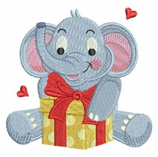 Elefant mit Geschenk