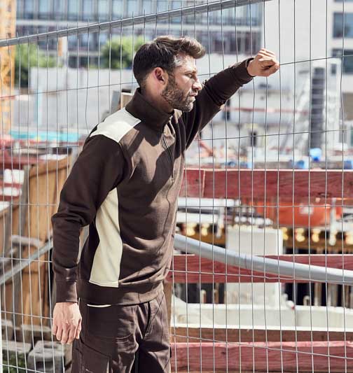 Herren Workwear Sweatshirt Kontrast JN868