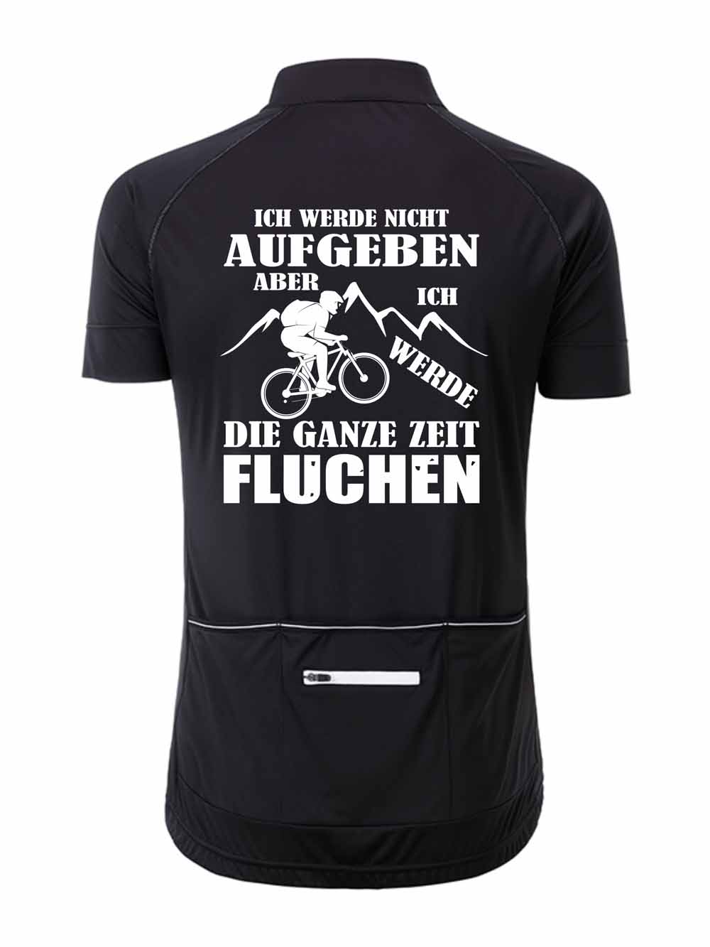 Herren Rad-Trikot Fullzip "Ich werde nicht aufgeben, aber fluchen" JN516NA