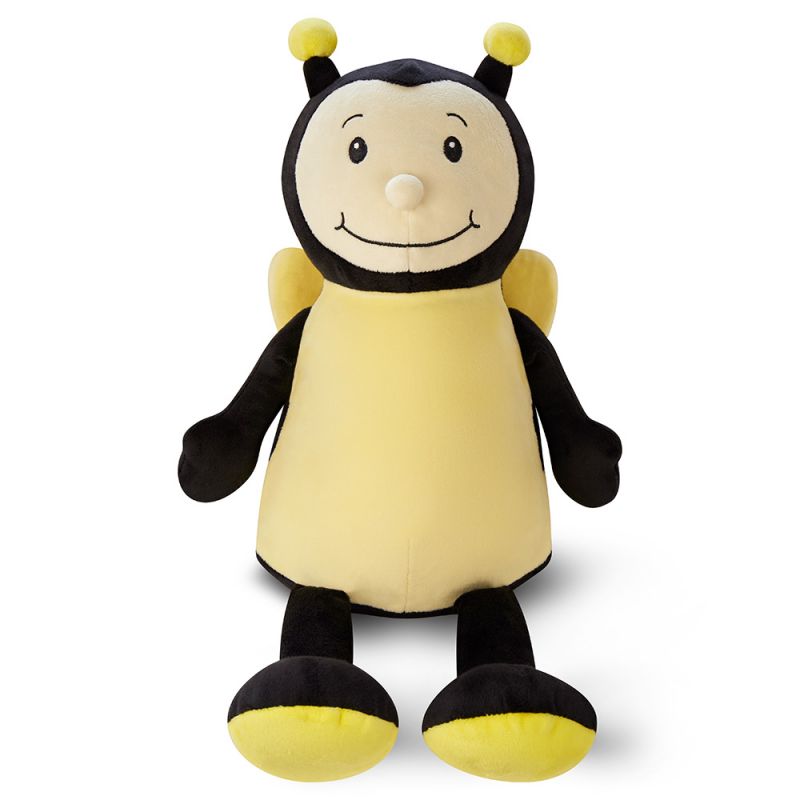 Kuscheltier Hummel individuell mit Namen bestickt, Geschenke für Geburt Taufe Geburtstag