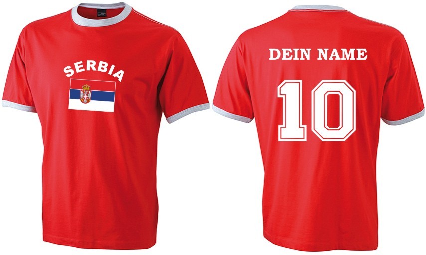 Flag-Shirt SERBIEN mit individuellem Rückendruck