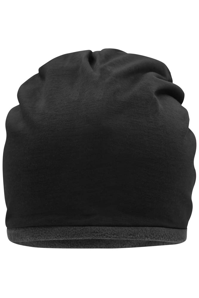 Fleece-Beanie ohne Umschlag und individueller Textstickerei MB7131