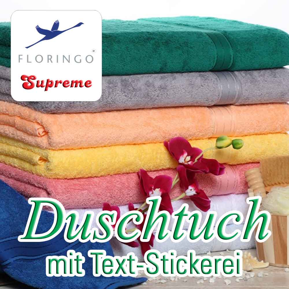 Floringo Supreme Badetuch mit Text-Stickerei