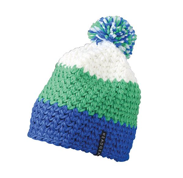 Pompon Häkelmütze bunt mit Bommel MB7940