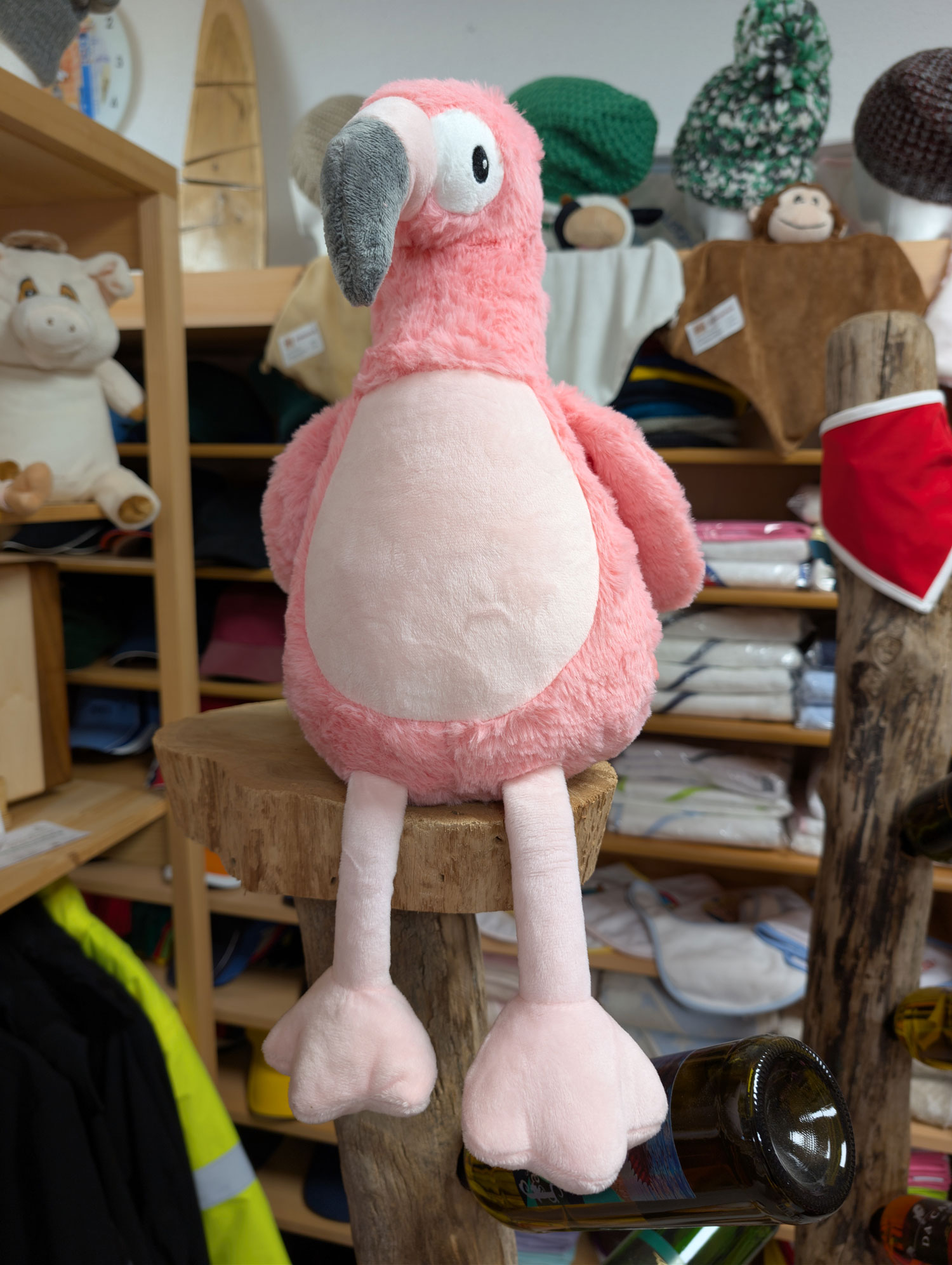 Kuscheltier Flamingo individuell mit Namen bestickt, Geschenke für Geburt Taufe Geburtstag