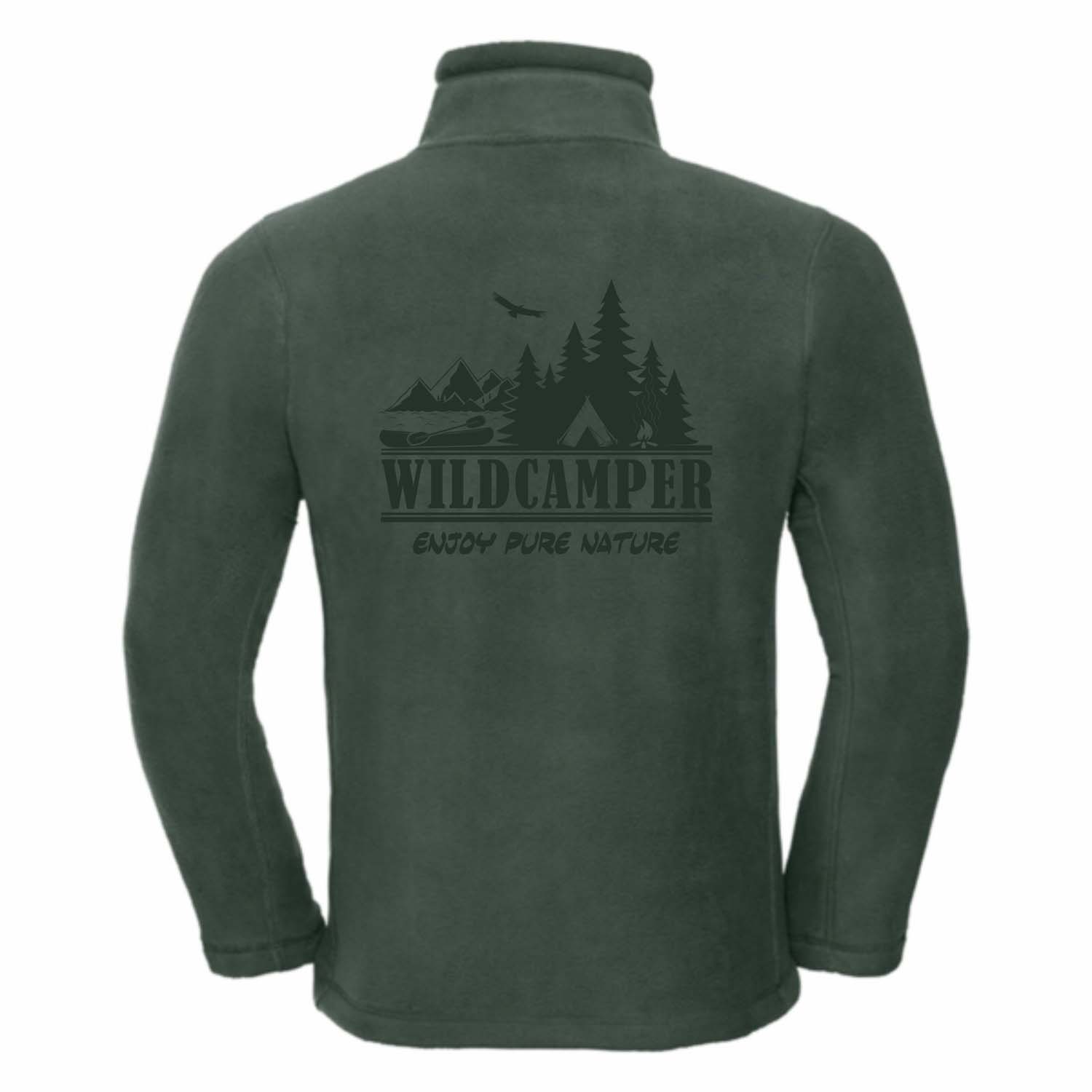 RUSSEL Outdoor Fleecejacke mit Laserbranding-Motiv "Wildcamper"