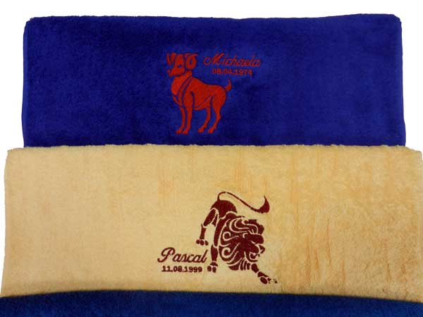 BearDream Handtuch mit Sternzeichen-Stickerei