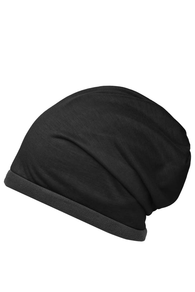 Fleece-Beanie ohne Umschlag und individueller Textstickerei MB7131