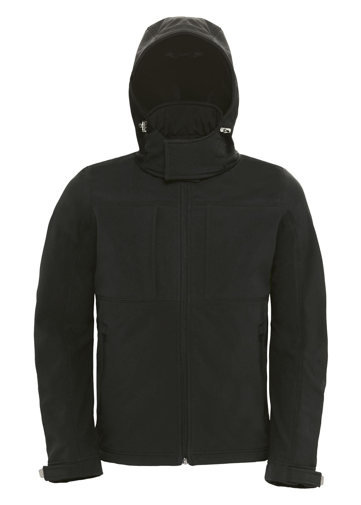 B&C Hooded Men Softshell-Jacke JM950 mit Textdruck