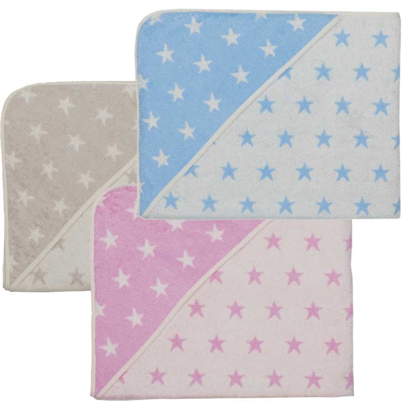 Framsohn Kinderbadetuch "Organic Stars" mit Kapuze und individueller Stickerei 38230