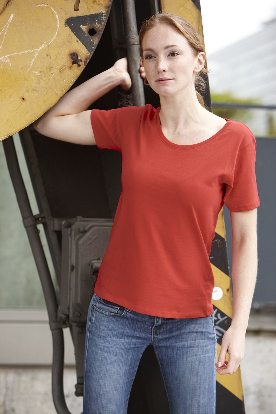 James & Nicholson Workwear-T Woman JN802 mit Druck