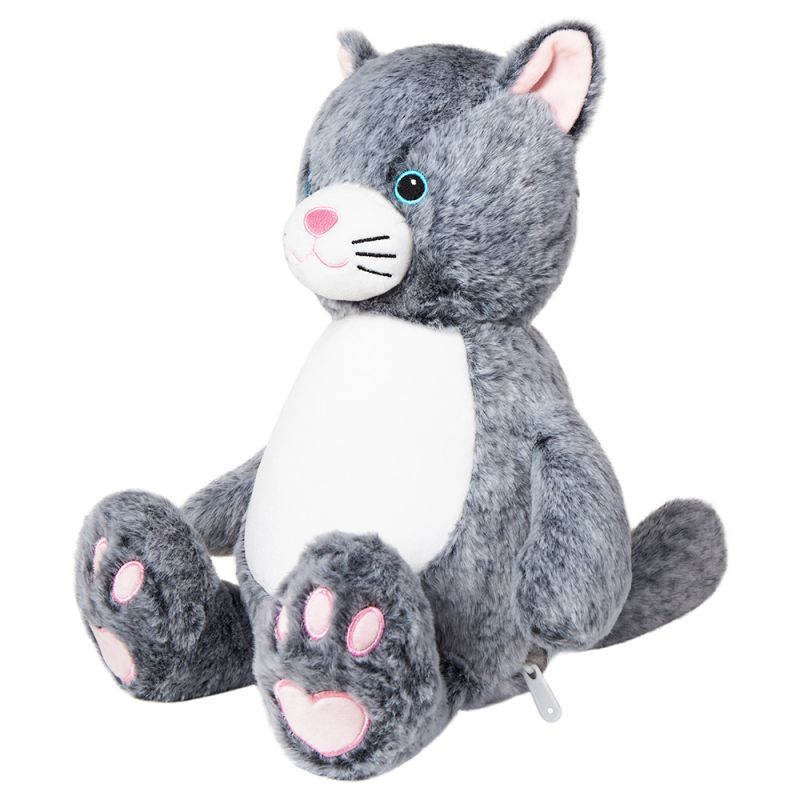 Kuscheltier Katze individuell mit Namen bestickt, Geschenke für Geburt Taufe Geburtstag
