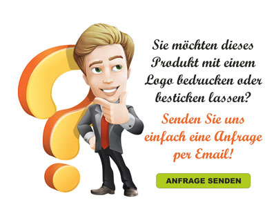 Wenn Sie dieses Produkt mit einem Logo bedrucken oder besticken lassen wollen, können Sie uns hier gerne eine Anfrage per Email zusenden