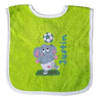 A&R Baby-Lätzchen mit lustigem Elefanten und individuellem Namen bestickt A&R Baby-Lätzchen mit lustigem Elefanten und individuellem Namen bestickt