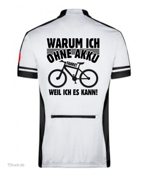 Men's Bike-T Half Zip "Warum ich ohne Akku fahre" JN452OA Men's Bike-T Half Zip "Warum ich ohne Akku fahre" JN452OA
