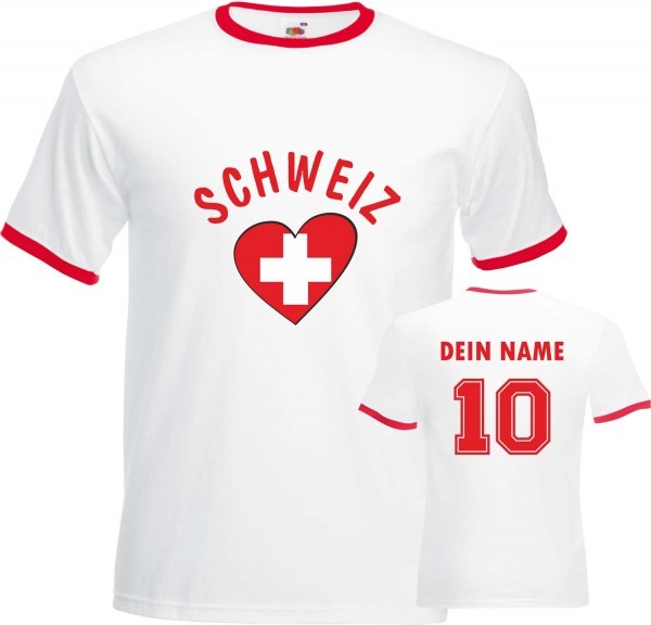 Fan-Shirt "Schweiz Love" mit Deinem Namen und Nummer