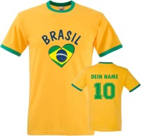 Fan-Shirt "Brasil Love" mit Deinem Namen und Nummer Fan-Shirt "Brasil Love" mit Deinem Namen und Nummer