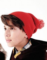 Kids Snowstar Beanie B450B mit zweifarbiger Bommel und Textstickerei Kids Snowstar Beanie B450B mit zweifarbiger Bommel und Textstickerei