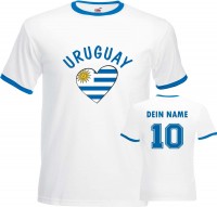 Fan-Shirt "Uruguay Love" mit Deinem Namen und Nummer Fan-Shirt "Uruguay Love" mit Deinem Namen und Nummer
