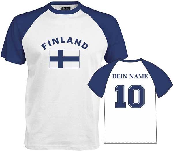Flag-Shirt FINNLAND mit individuellem Rückendruck JN010